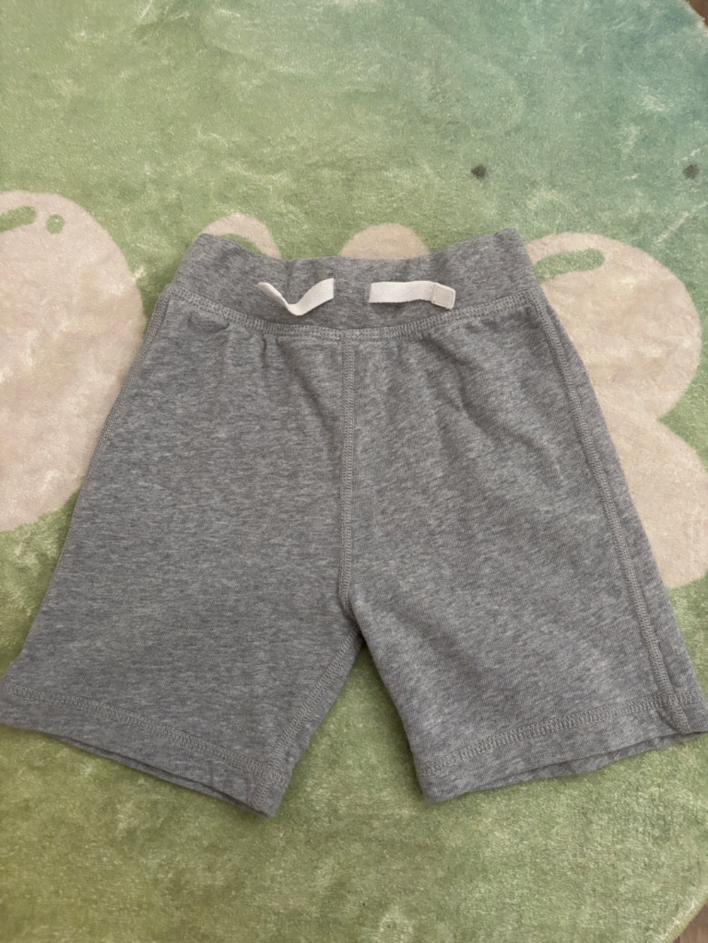 Hanna Andersson Unisex Gray Knit Drawstring Kids Shorts